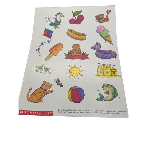 Vintage 1991 Scholastic Fun In The Sun Sticker Illustrated By Megan Halsey - Picture 1 of 3